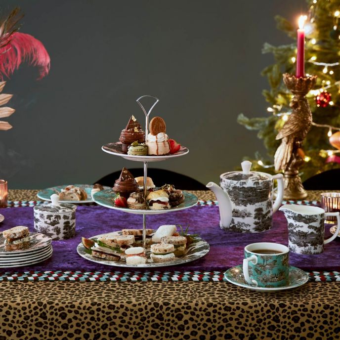 Zoological Gardens Teacup & Saucer, Turquoise